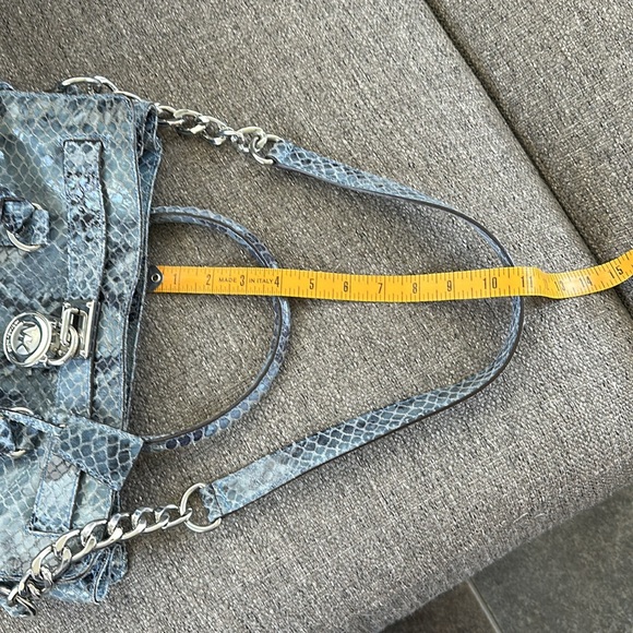 Michael Kors Blue Silver Snakeskin  Tote Purse Women’s - Picture 11 of 11